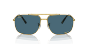 Blue Lenses, Polished Gold Frame