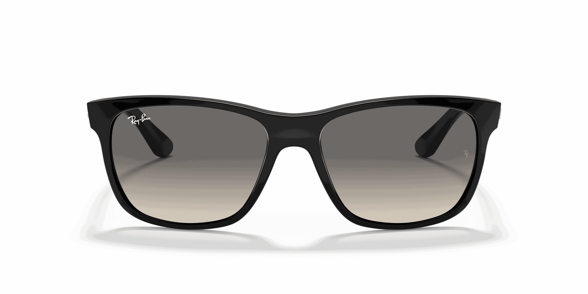 [Grey Gradient Lenses, Polished Black Frame]