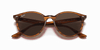 [Dark Brown Lenses, Polished Striped Red Havana Frame]