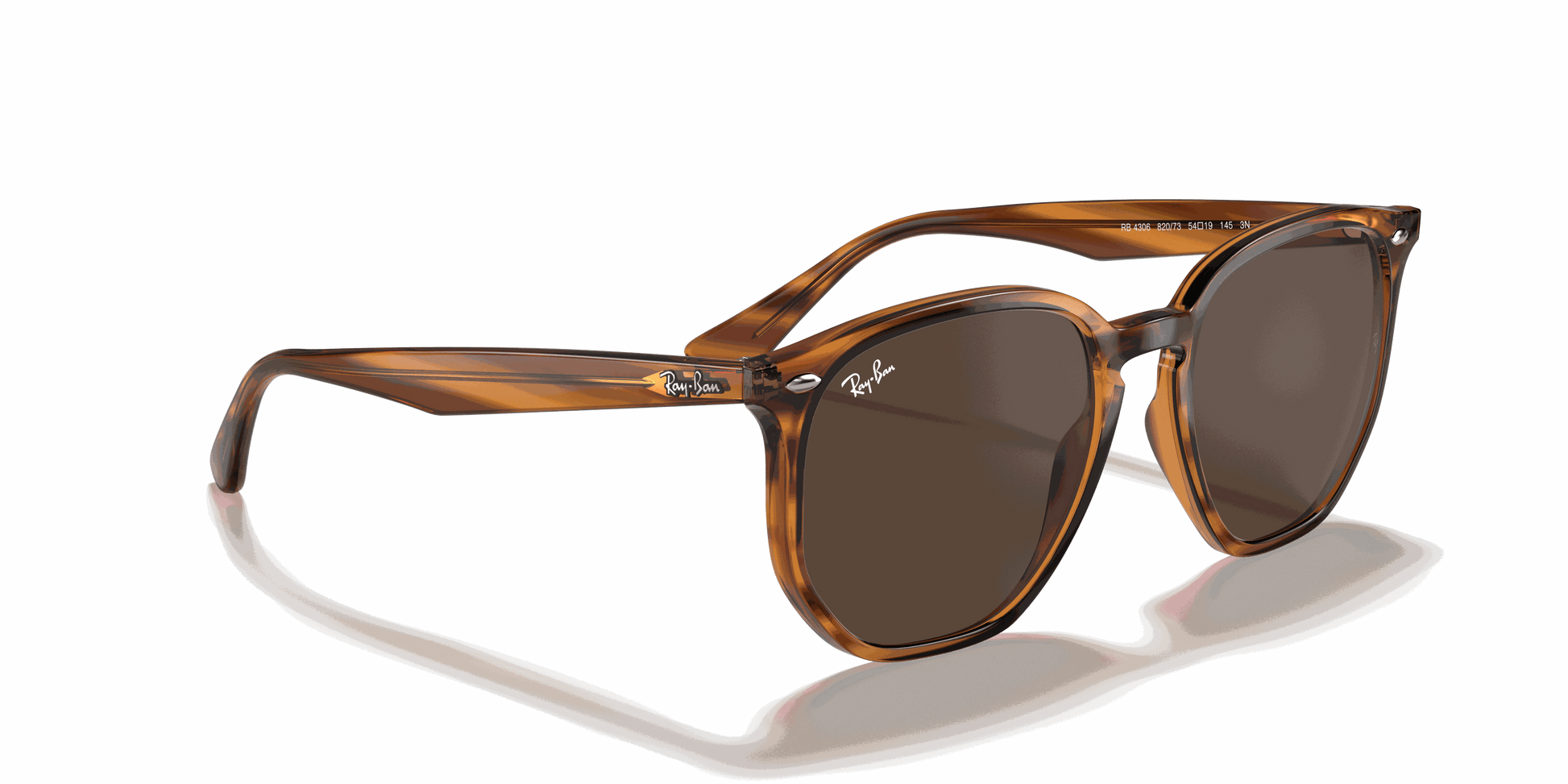 [Dark Brown Lenses, Polished Striped Red Havana Frame]