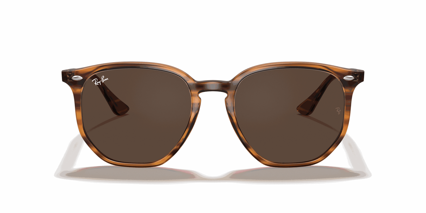 [Dark Brown Lenses, Polished Striped Red Havana Frame]