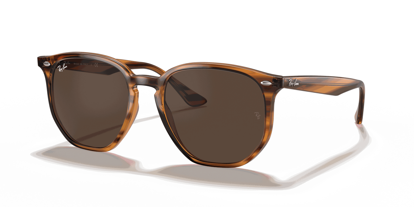 [Dark Brown Lenses, Polished Striped Red Havana Frame]