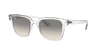 [Light Grey Gradient Lenses, Polished Transparent Frame]