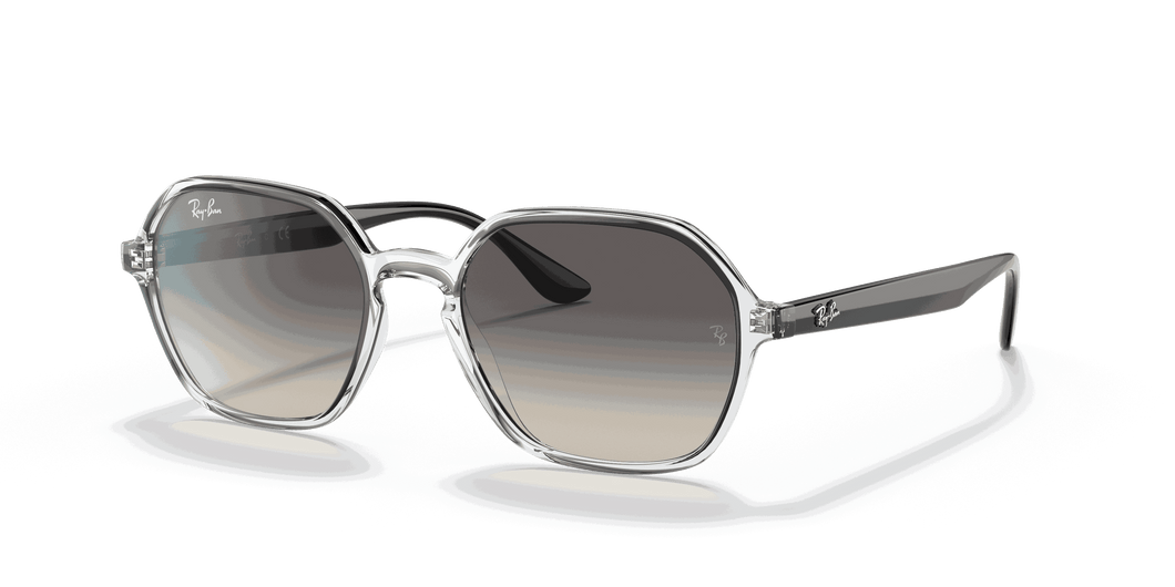 [Grey Gradient Lenses, Polished Transparent Frame]