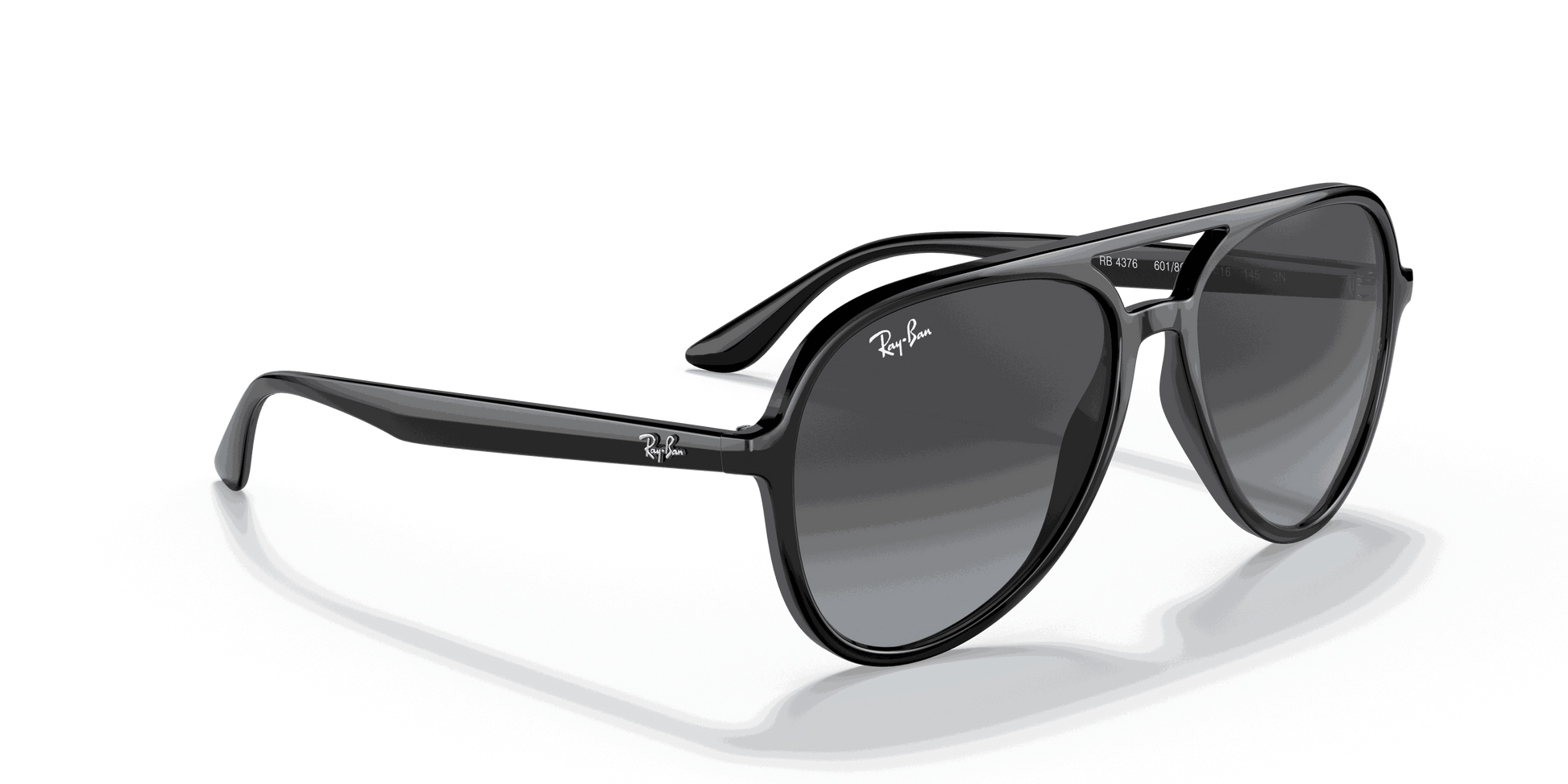 [Grey Gradient Lenses, Polished Black Frame]