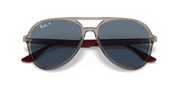 Dark Blue Lenses, Polished Transparent Grey Frame