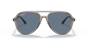 Dark Blue Lenses, Polished Transparent Grey Frame