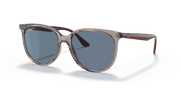 Dark Blue Lenses, Polished Transparent Grey Frame