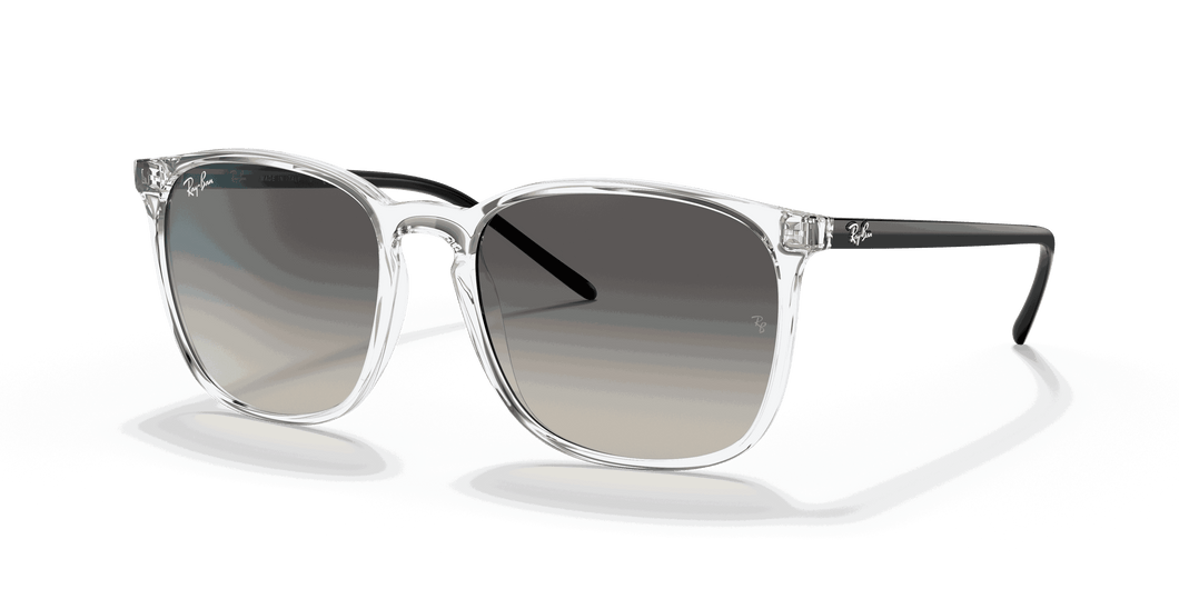 [Grey Gradient Lenses, Polished Transparent Frame]