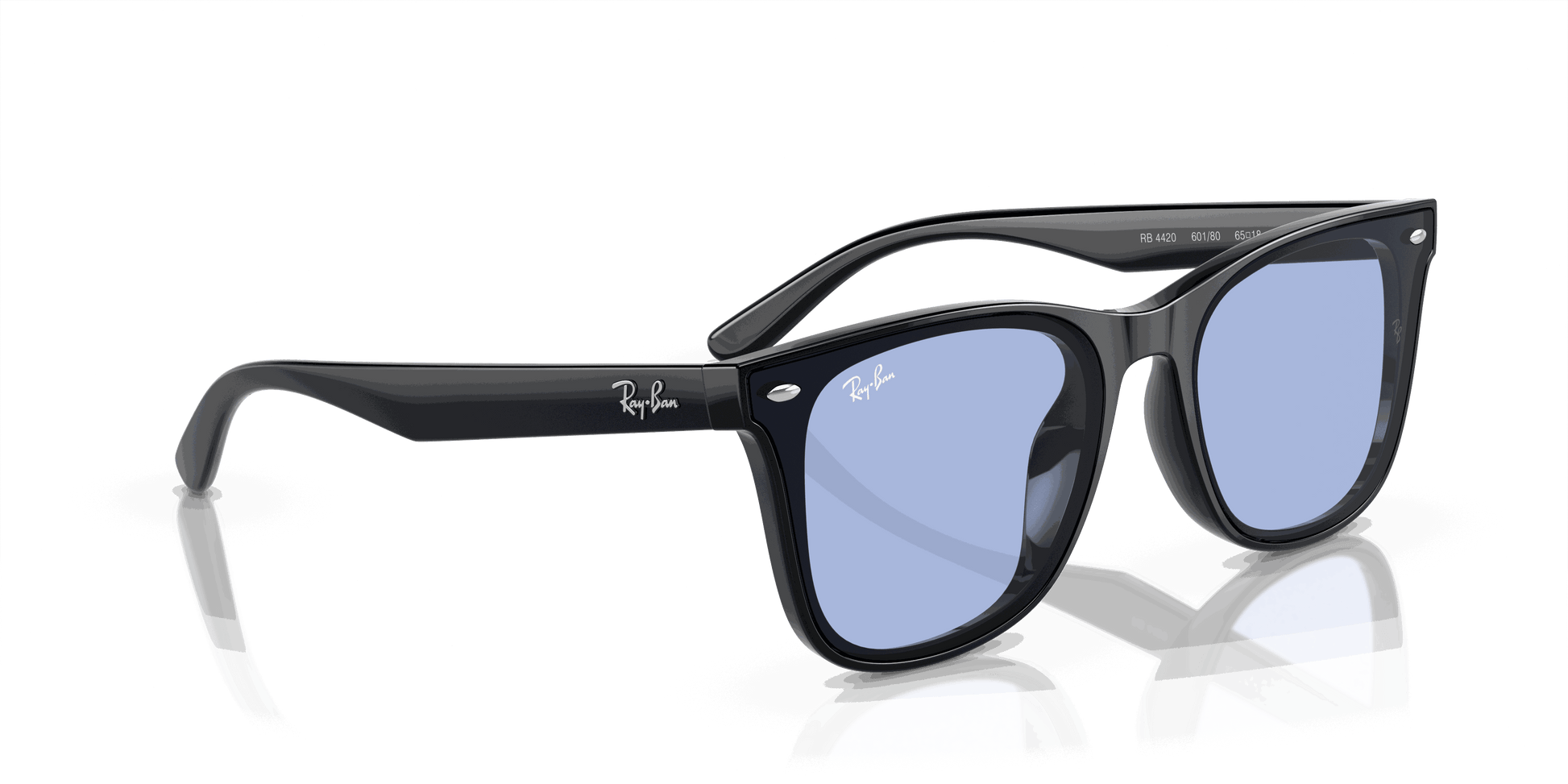 [Blue Lenses, Polished Black Frame]