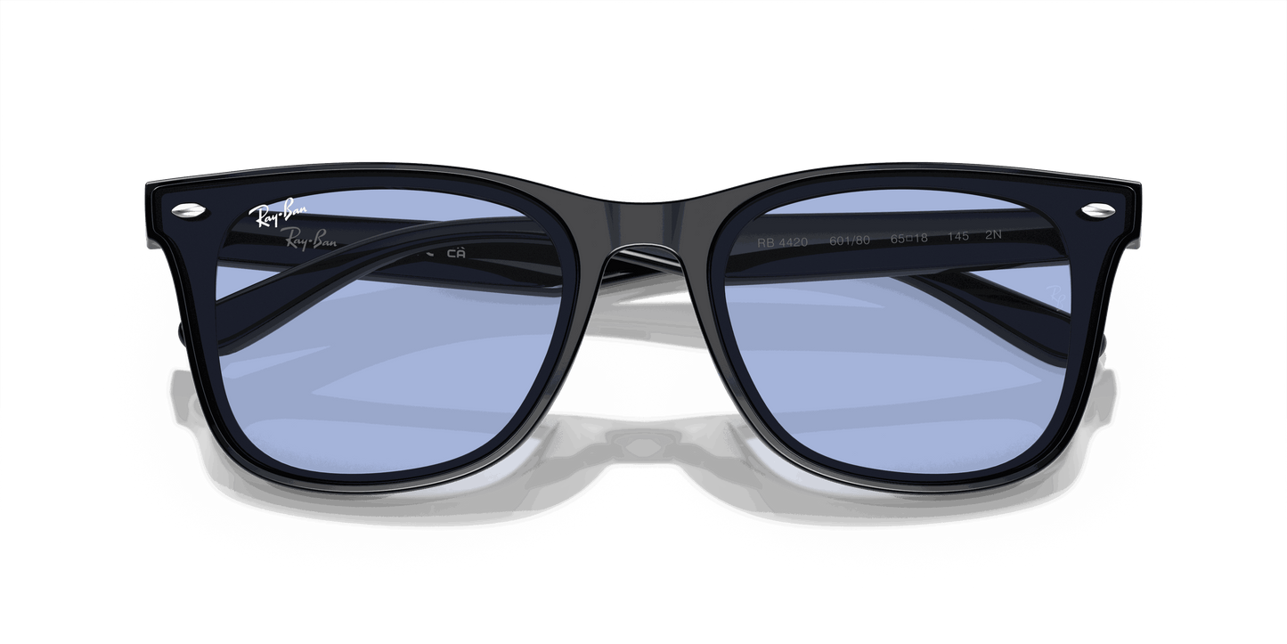 [Blue Lenses, Polished Black Frame]