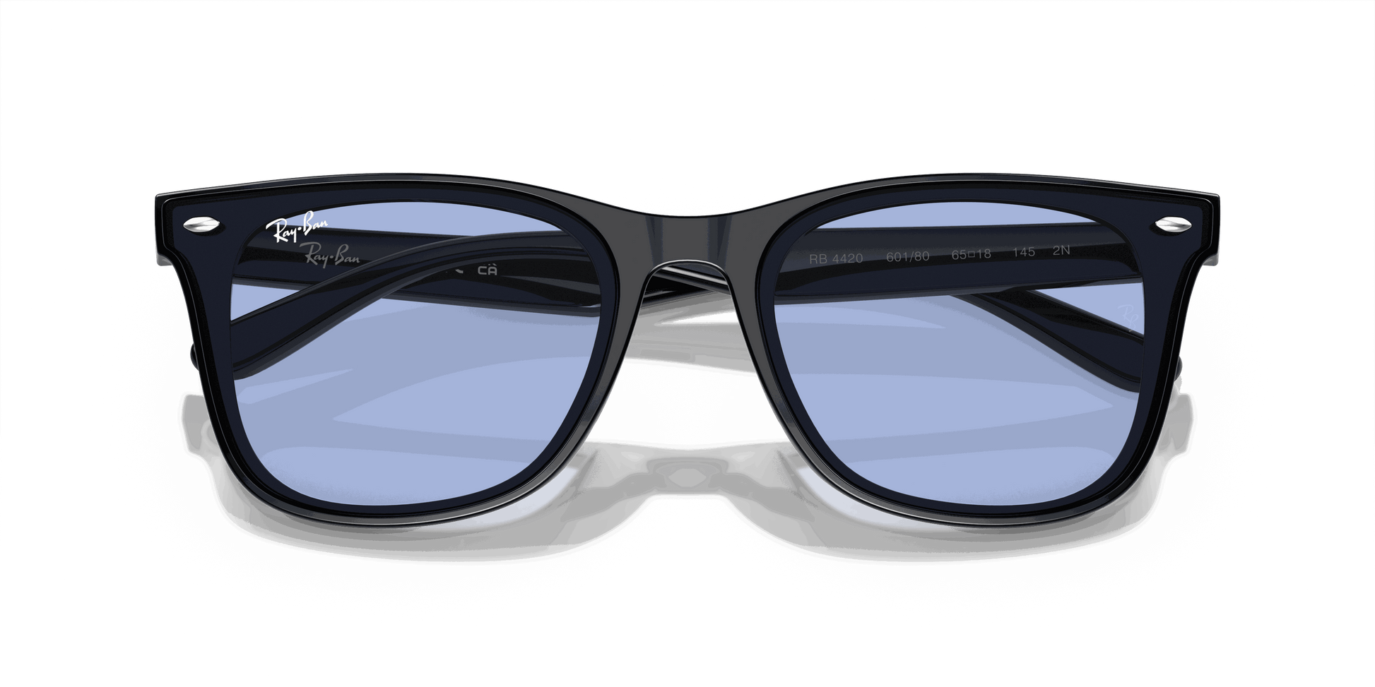 [Blue Lenses, Polished Black Frame]