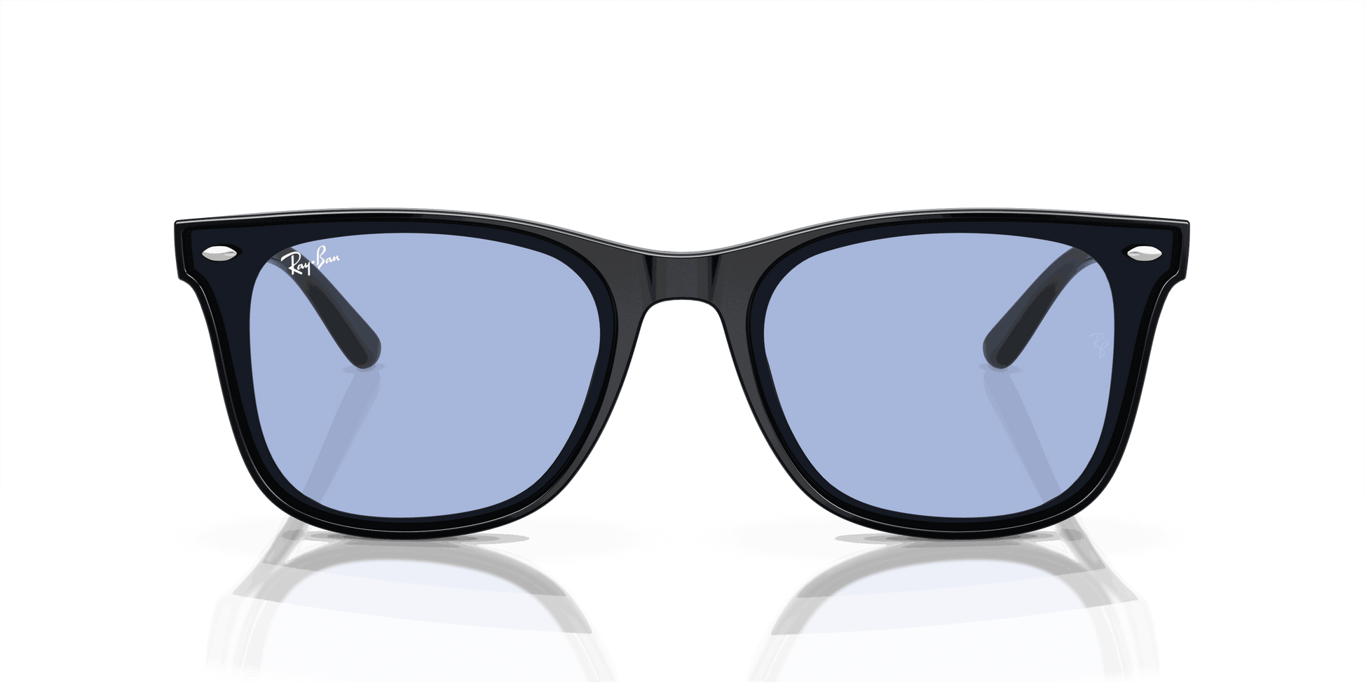 [Blue Lenses, Polished Black Frame]