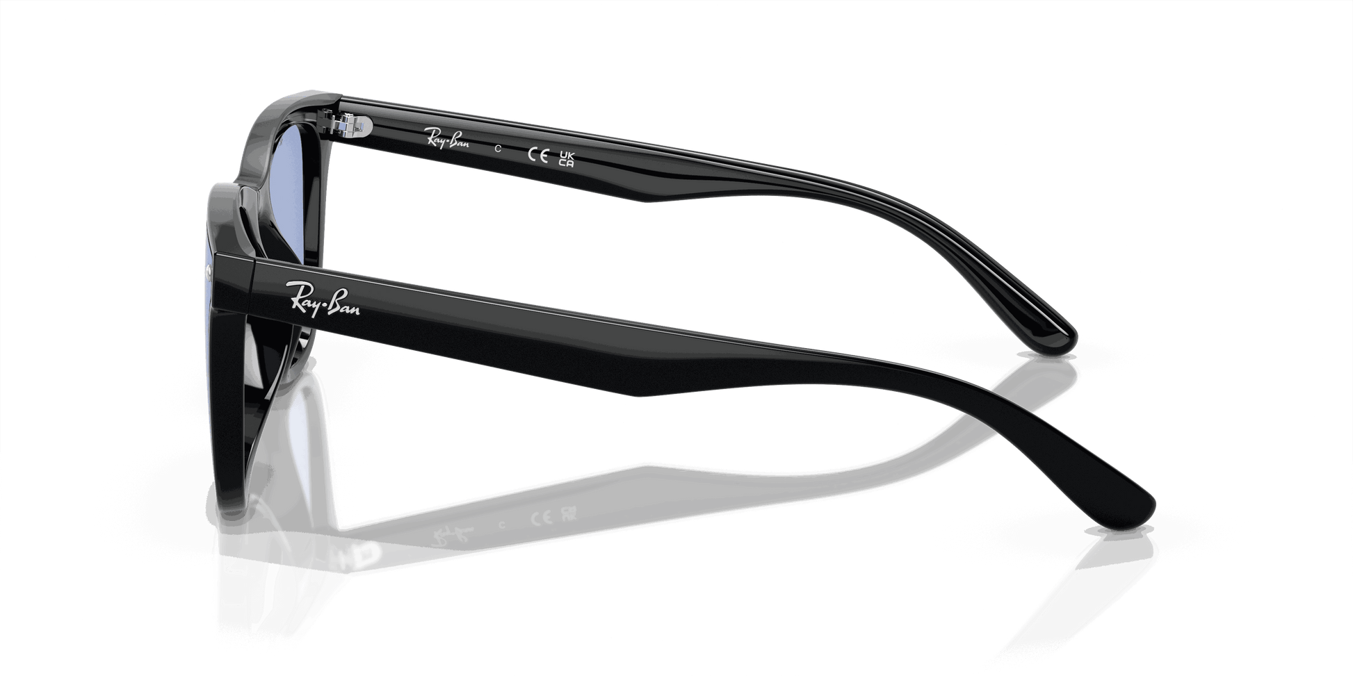 [Blue Lenses, Polished Black Frame]