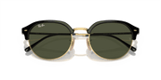 Green Lenses, Polished Black On Gold Frame