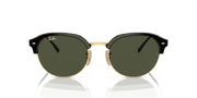 Green Lenses, Polished Black On Gold Frame