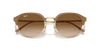 [Light Brown Lenses, Polished Beige On Gold Frame]