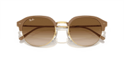 Light Brown Lenses, Polished Beige On Gold Frame