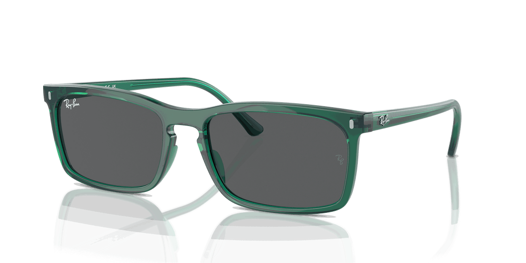 [Dark Grey Lenses, Polished Transparent Green Frame]