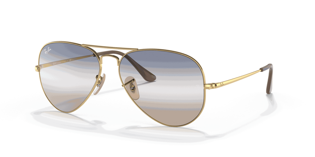 [Blue/Brown Gradient Lenses, Polished Arista Gold Frame]