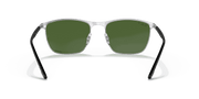 Dark Green Lenses, Polished Black On Silver Frame