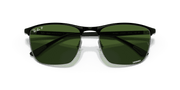 Dark Green Lenses, Polished Black On Silver Frame