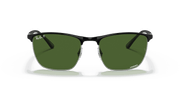 Dark Green Lenses, Polished Black On Silver Frame