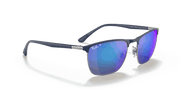 Blue Lenses, Polished Blue On Gunmetal Frame