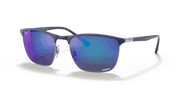 Blue Lenses, Polished Blue On Gunmetal Frame