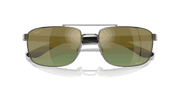 Green & Gold Lenses, Polished Gunmetal Frame