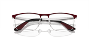 Clear Lenses, Polished Dark Red On Silver Frame