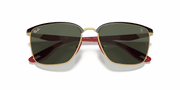 Green Classic Lenses, Polished Black On Gold Frame