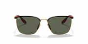 Green Classic Lenses, Polished Black On Gold Frame