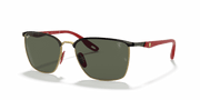 Green Classic Lenses, Polished Black On Gold Frame