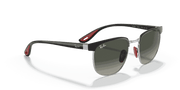 Grey Gradient Lenses, Polished Black On Silver Frame