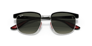 Grey Gradient Lenses, Polished Black On Silver Frame