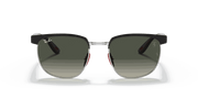 Grey Gradient Lenses, Polished Black On Silver Frame