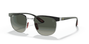 Grey Gradient Lenses, Polished Black On Silver Frame