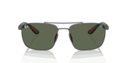 Dark Green Lenses, Polished Gunmetal Frame