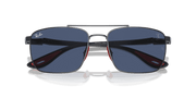 Dark Blue Lenses, Polished Gunmetal Frame