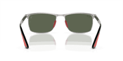 Dark Green Lenses, Polished Black On Silver Frame