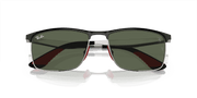 Dark Green Lenses, Polished Black On Silver Frame