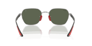 Dark Green Lenses, Polished Silver Frame