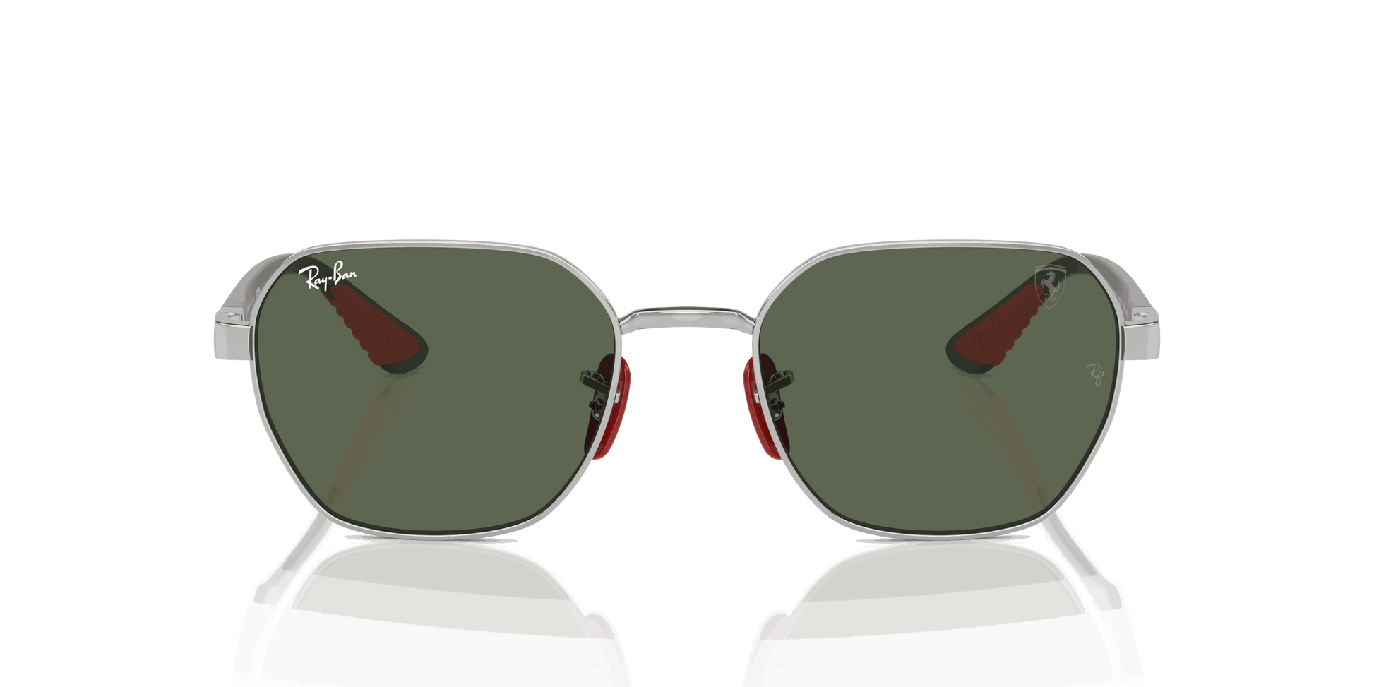 [Dark Green Lenses, Polished Silver Frame]