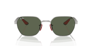 Dark Green Lenses, Polished Silver Frame