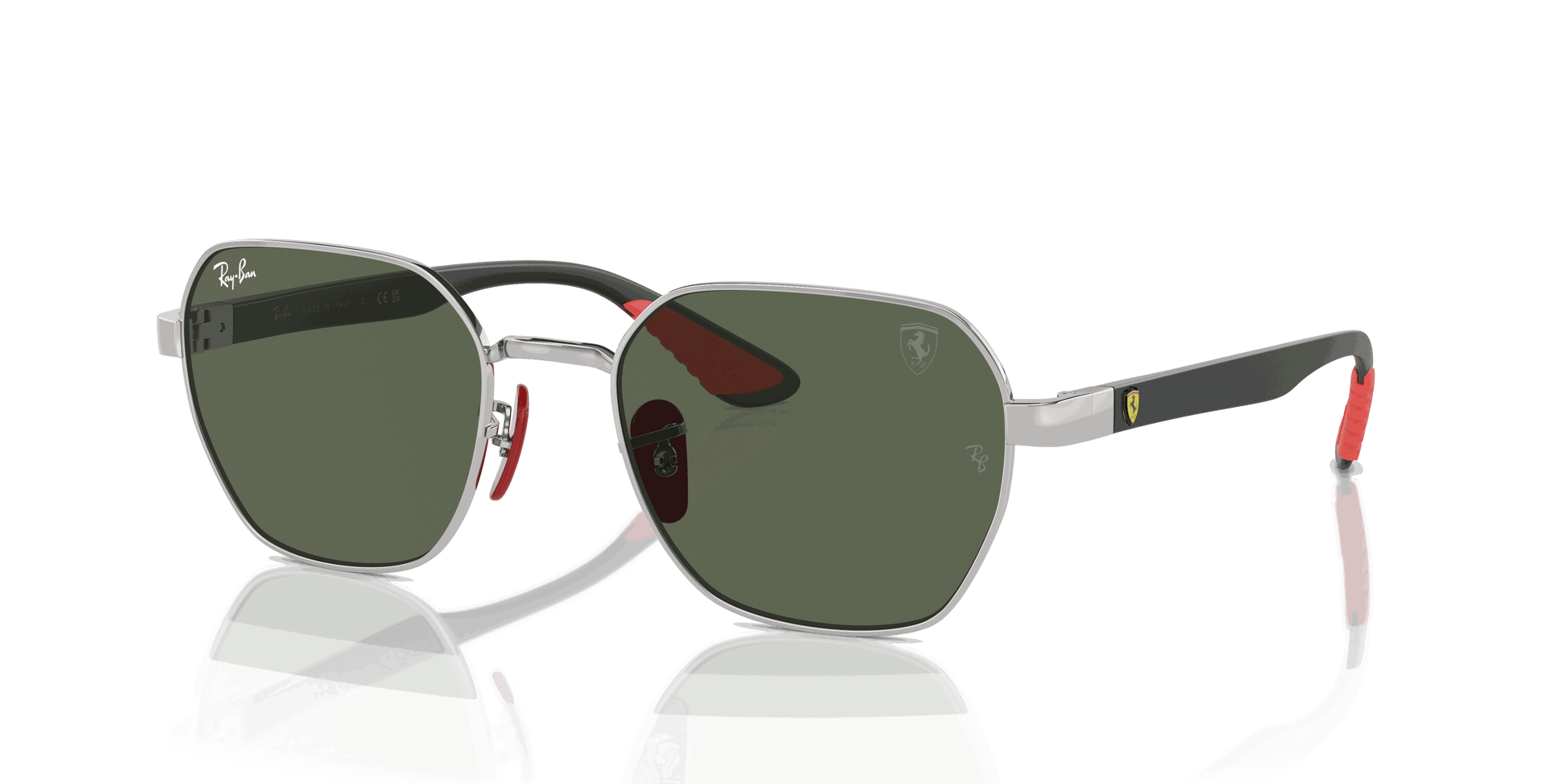 [Dark Green Lenses, Polished Silver Frame]