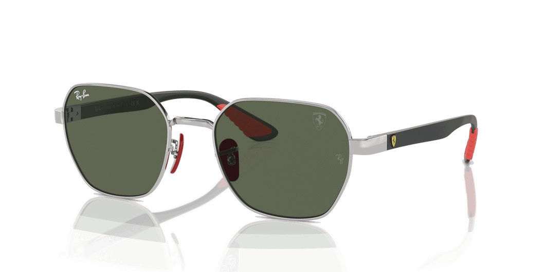 [Dark Green Lenses, Polished Silver Frame]