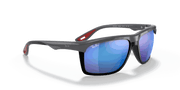 Blue Mirror Lenses, Polished Grey Frame