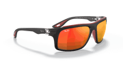 Red Mirror Lenses, Matte Black Frame