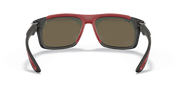 Red Mirror Lenses, Matte Black Frame